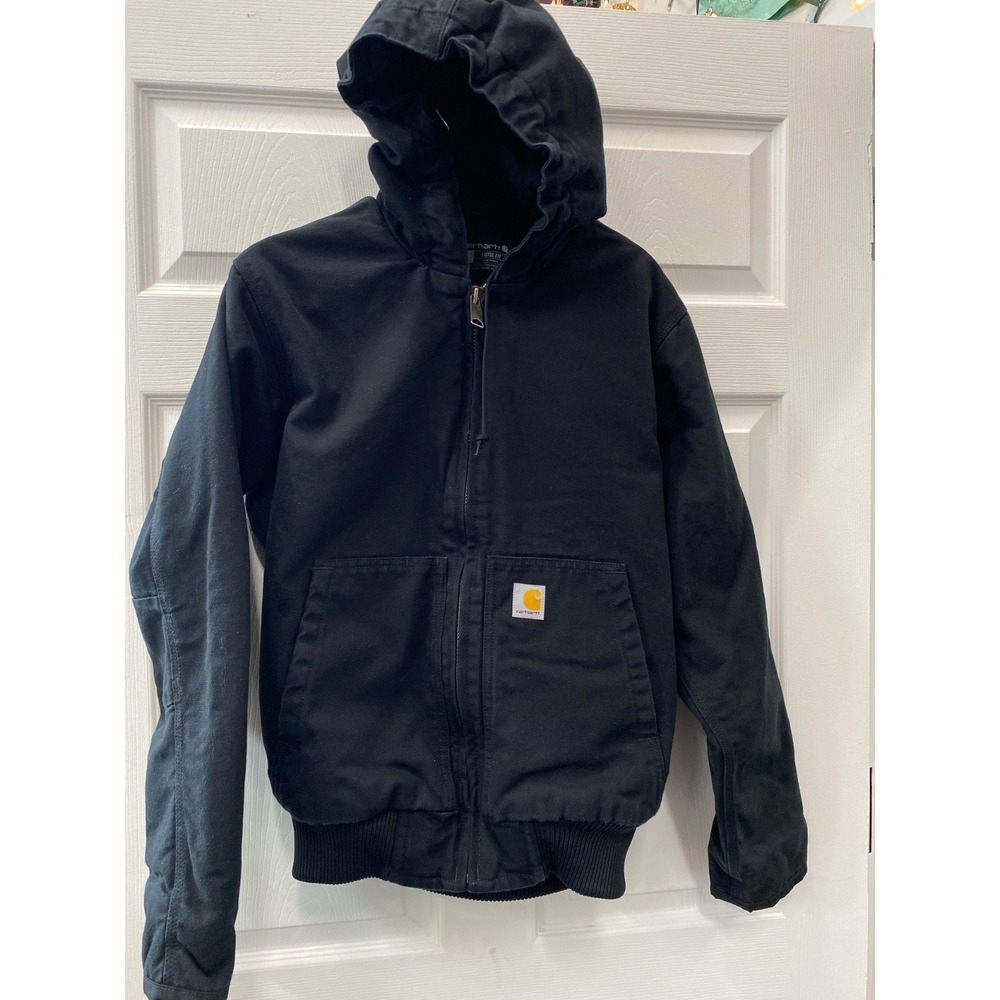 carhartt Loose Fit american workers hoodie jacket coat black j130-m Small